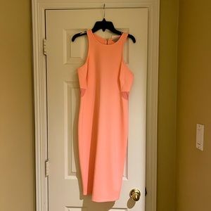 Coral Dress with mesh cut outs